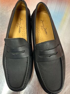 Black Massimo Matteo Firenze Genuine Leather Driving Moccasin Loafer - SZ 9M
